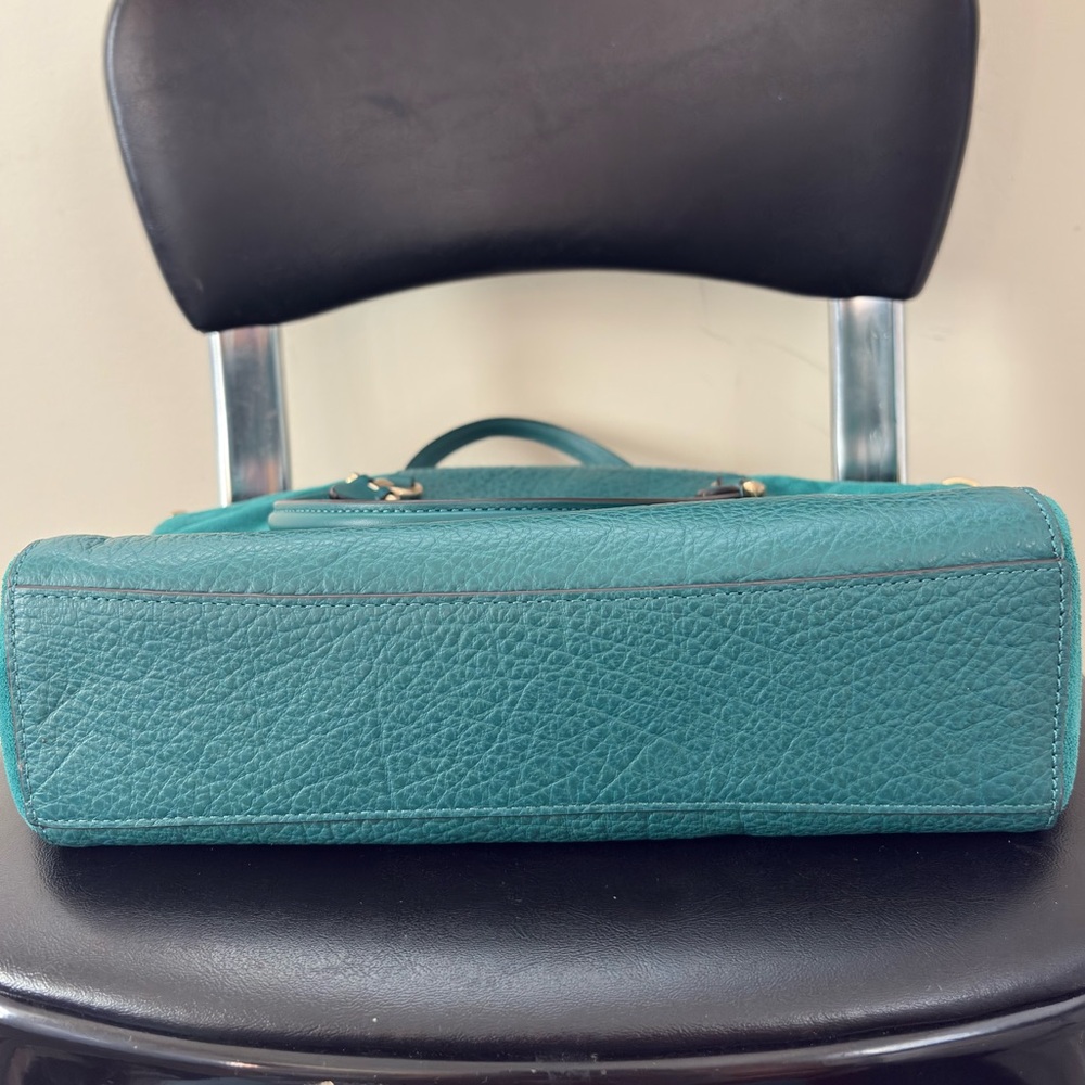 Coach Prairie Satchel Pebble Leather and Suede in Viridian F79999 - Picture 6 of 16